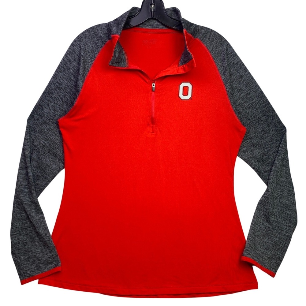 Ohio State Shirt Womens Large Quarter Zip Performance Athleisure Buckeyes
